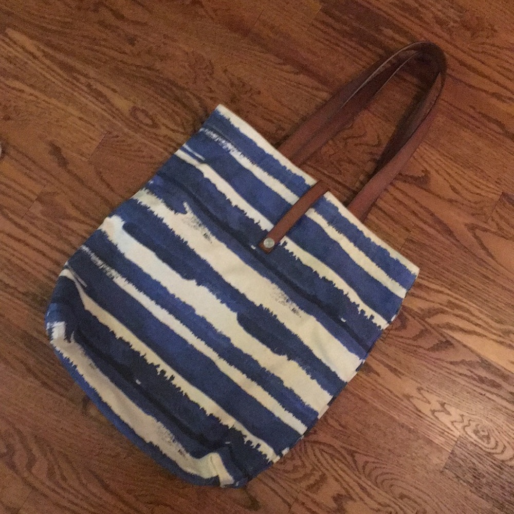 Tote Bag with Leather Straps